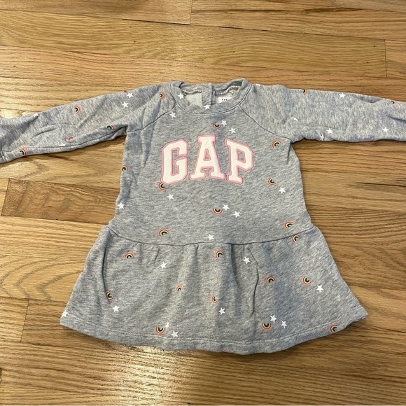 Gap Peplum Rainbow Sweatshirt Dress - Picture 1 of 3
